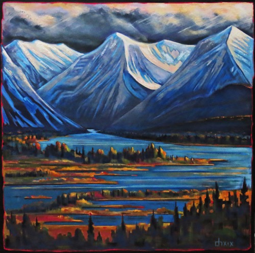 Waterton River, Change of Seasons
40 x 40  oil on canvas  $3300 SOLD
